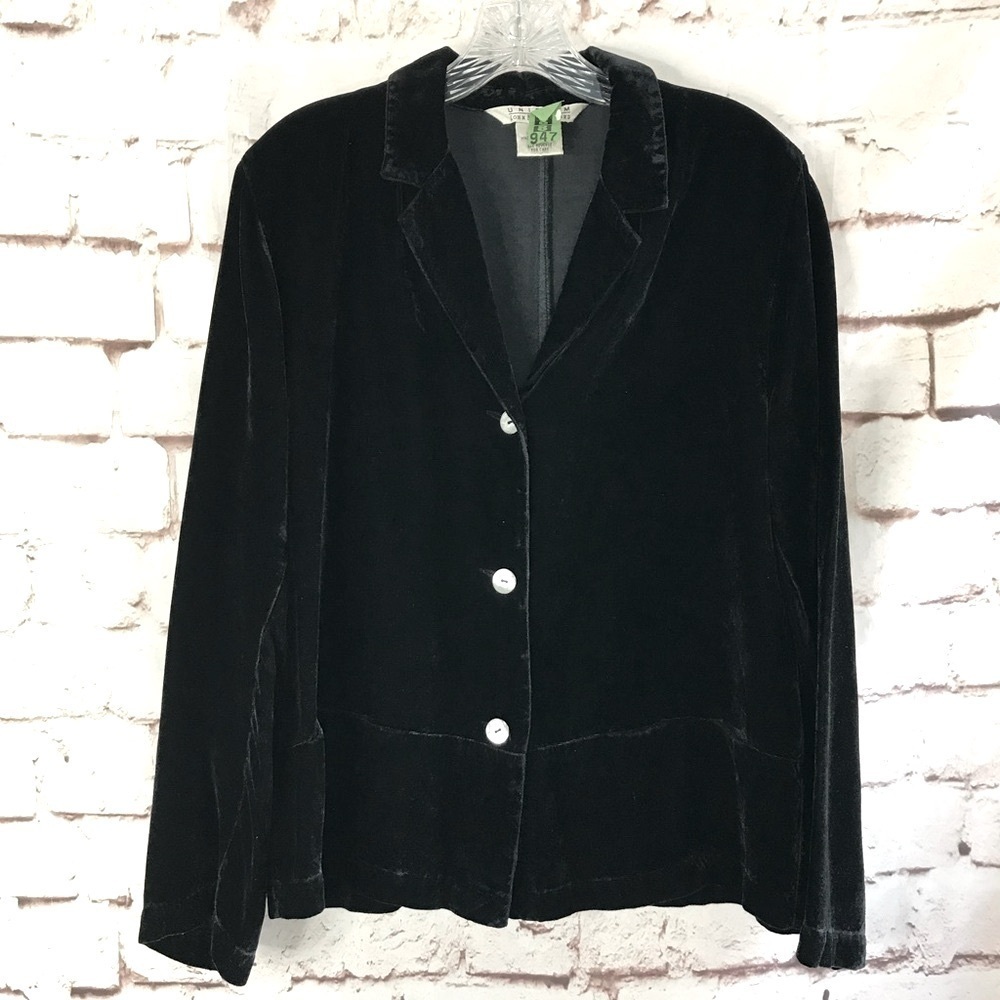 JOHN PAUL RICHARD M Uniform Vintage Black Velvet Blazer Jacket Size Medium - Picture 12 of 16